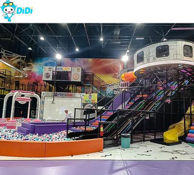 China Niños Interactivo Indoor Comercial Parque de juegos de plástico de doble tobogán en venta