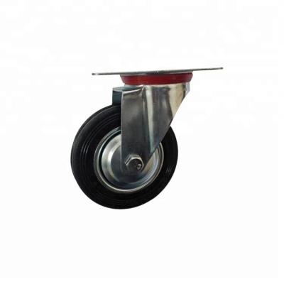 China PIVOT 3inch Rubber Industrial Hand Trolley Black Casters for sale