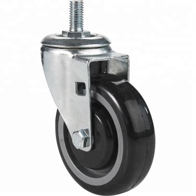 China PIVOT 4inch Shopping Cart PU Caster And Wheel for sale