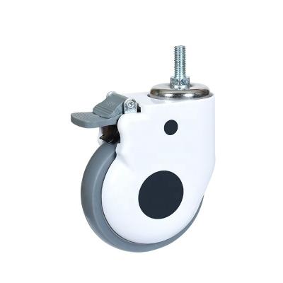 China PIVOT Max Load 80kg Swivel Brake Threaded Stem m16x30 Marking Non 5 Inch TPR Medical Caster for sale