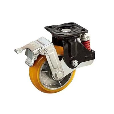 China PIVOT 125mm 150mm 200mm Spring Wheel Shock Absorbing Caster for sale