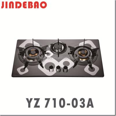 China Homes Worktop Element Home Cooker 3 Burner Glass Gas Stove YZ710-03A for sale