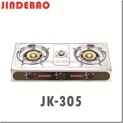 China Temperd glass hot sales 3 burner 0.4mm stainless steel cooktop kithcen appliances gas cooker stove for sale