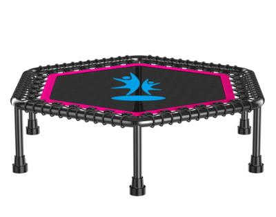 China Closed Steel Springs Fitness Jumping Gymnastics Mini Hexagon 42 Inch Reliable Adult Indoor Bungee Rebounder Trampoline for sale