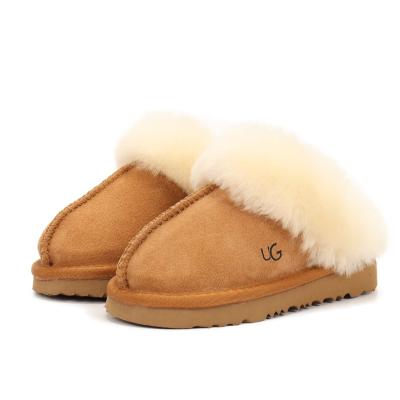 China CHELSEA REJECTS UG2022 cowhide slippers new color trend warm boots fashion temperament plush cotton clog UG021 for sale