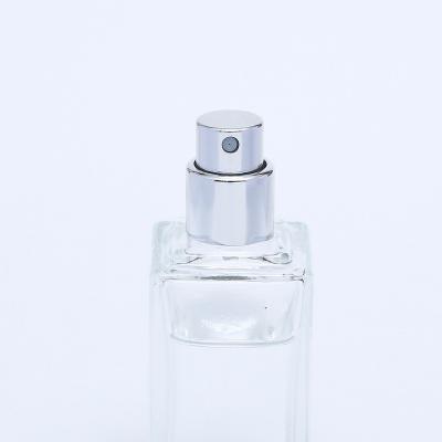 China Custom Pilfer-Proof Logo Square Glass Perfume Bottle Spray-Proof Unisex Perfume Bottle With Cap Pump Aluminum Sleeve for sale