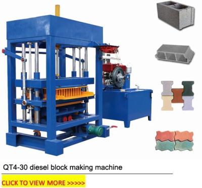 China Building Material Shops QT4-30 Manual Hydraulic Press Small Diesel Concrete Block Molding Machine in Mauritius for sale