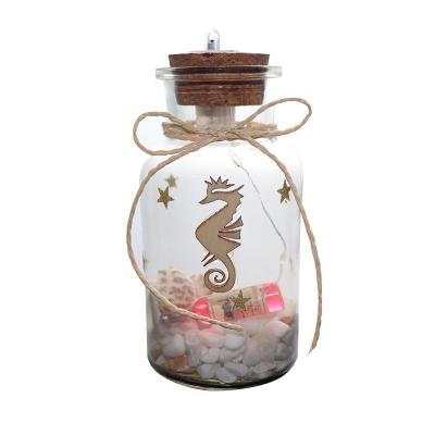 China Gift & Hot Selling Craft Gift Decorative Cork Transparent Glass Bottle Wishing Bottle for sale