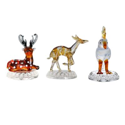 China art & Beautiful Collectable Colorful Murano Handmade Glass Birds Deer Glass Animal for sale