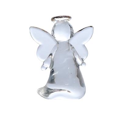 China Crystal Clear Glass Angel Star Skillful Angle Small Handblown Europe Manufacture Figurines for sale