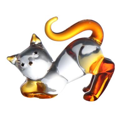 China / Large Quality China Decoration Christmas Yellow Cat Dog Glass Animals Ornament for sale