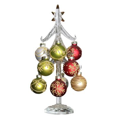 China Christamas Tree Decoration Custom made artificial boxed glass ornaments christmas tree with ball ornaments for sale