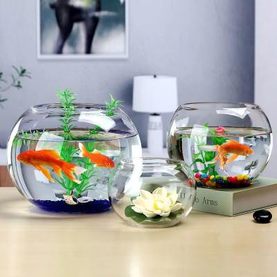 China Hot Selling Home Clear Desktop Portable Round Office School Restaurant Hotel Glass Vase and Fish Glass Bowl for sale