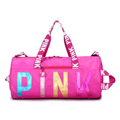 China Durable Custom Logo Luggage Travel Bags Waterproof Pink Large Duffel Bag for sale