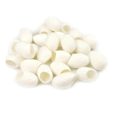 China Southsilkroad Organic Raw Mulberry Silk Cocoon Natural Pure White for sale