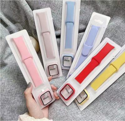 China 2 in 1 Silicone Watch Case and Watch Band 2 in 1 Silicone Watch Case and Watch Band for Apple Watch All Series for sale