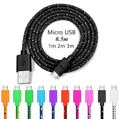 China 2A Current Fast Transmit Ultra Low Price 1.5A Nylon Braided Cable Micro Charging Data Cables for sale