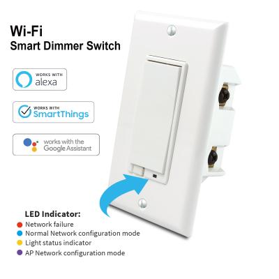 China Zigbee 2021 controlled OEM ODM wifi lamp switch us dim switch simple 3 band dimmer smart switch WF531 for sale