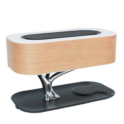 China Wireless Home Radio Speakers Light Shaft Filling Speaker Head Wooden Bed Speakers for sale