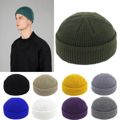 China COMMON Factory Winter Private Label Watch Small Quantity Warm Hat Men's Simple Acrylic Short Beanie Knitted Custom Fisherman Beanie Hat for sale