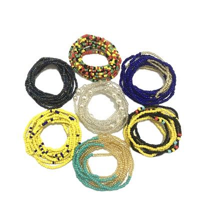 China Other Amazon Hot Selling Women Beads Made Waist Chains Multi Layered Colorful Seed Bead Waist Chain for sale