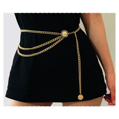 China Other Hot Sale Fashion Body Chains Metal Body Chains Belt Women Elegant Multilayer Waist Chain for sale