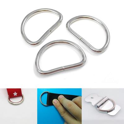 China Factory D Ring Belt Buckle Plated Ring DIY Luggage Sliver Clasp Backpack Belt Buckle Clasp For Bag Strap Belt Pet Collar for sale