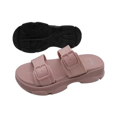 China 2023 Beach LIGHTWEIGHT Elegant Women Girls PVC Sandal Summer OEM ODM Unique Thick Sandals PVC Outdoor Sports Sandals for sale