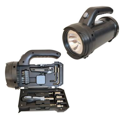 中国 Family Handheld Emergency Searchlight Portable High Quality Work Light With Multi Tool Kit Battery Power LED Hunting Searchlight 販売のため