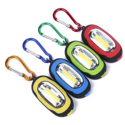 中国 Promotion Mini Gift Portable LED Flashlight Outdoor COB LED Keychain Light With Carabiner 販売のため