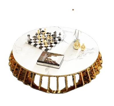 China Home Furniture Convertible Center Table Marble Gold Or Sliver Legs Luxury Round Coffee Table For Living Room for sale