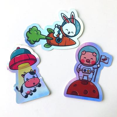 China Anywhere Cute Action Color Animated Bright Reflective Animal Holographic Sticker for sale