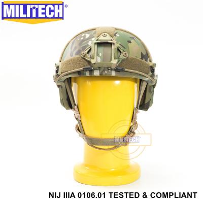 China Twaron Aramid MILITECH NIJ IIIA 0106.01 Multicam Pile Construction Liner FAST High Cut Aramid Ballistic Helmet With 5 Years Warranty for sale