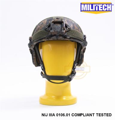 China Twaron Aramid MILITECH NIJ IIIA 0106.01 Woodland AOR2 FAST Camouflage Pile Construction Liner High Cut Aramid Ballistic Helmet With 5 Years Warranty for sale