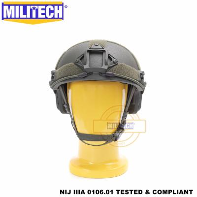 China FAST Luxury Twaron Aramid MILITECH NIJ IIIA 0106.01 Drab Liner High Cut Aramid Ballistic Helmet With 5 Years Warranty for sale