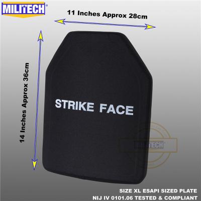 China MILITECH ESAPI Size XL One Piece (1 PC) NIJ Level 4 Alumina IV Ceramic&PE Bulletproof Flat Backing Alone 11 x 14 inches (280 x 360 mm) for sale