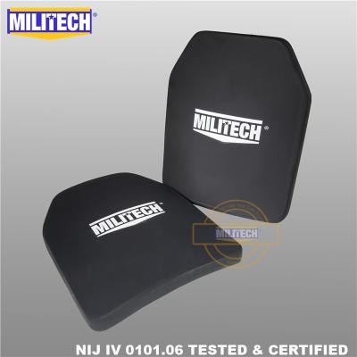 China Single MILITECH NIJ Plate NIJ Level 4 Alumina Ceramic&PE Bulletproof Backing Two PCS 10x12 Inches Lightweight Armor 10x12 Inches (25 x 35cm) for sale