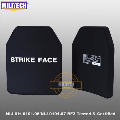 China MILITECH SIC Ceramic&PE NIJ III+ 0101.06 / NIJ 0101.07 RF2 10x12 Platinum Backing Alone Bulletproof Ballistic Panel Pair (2 PCS) 10 inch X 12 (25 x 30cm) for sale