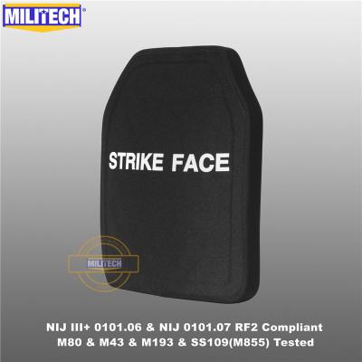 China MILITECH 10x12 Inch Multi-Curve Bulletproof Plate NIJ III+ /NIJ 0101.07 RF2 Alumina&PE Stands One (1) Pc Ballistic Panel 10x12 Inches (25 x 35cm) for sale