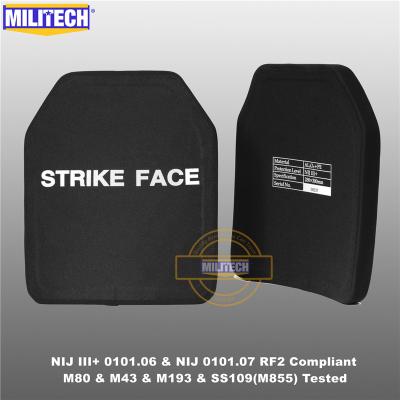 China MILITECH 10x12 Inch Multi-Curve Bulletproof Plate NIJ III+ /NIJ 0101.07 Single RF2 Alumina&PE Mounts Two Pcs Ballistic Panel 10x12 Inch (25 x 35cm) for sale