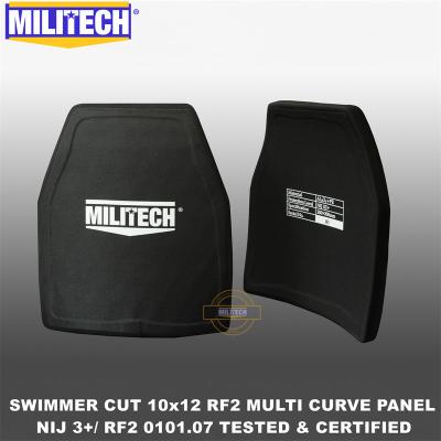 China MILITECH Ballistic 10x12 Ballistic Two Panel 10x12 Inch (25 x 35cm) Single MILITECH Racer Cut Multi Curve Plate NIJ 3+ &NIJ 0101.07 RF2 Alumina&PE Backing for sale