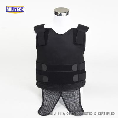 China Size M Black NIJ Ballistic and Level IIIA Twaron Aramid Militech 1 Aramid Hit Concealable Cover Resistant Bulletproof Vest Ballistic Vest for sale