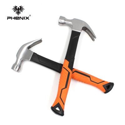 China Professional Carbon Steel Hand Wooden Handle Hammer Tool Fiberglass Handle Claw Hammer for sale