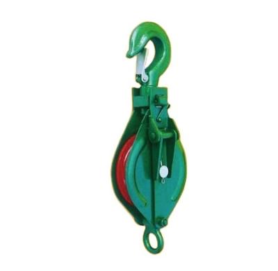 China Open Type Snatch Block Green Color Single With Hook Customized Color Single Sheave for sale