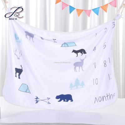 China Baby WARM Newborn Photo Props Growth Memorial Lines Cheap100% Fleece Blanket for sale