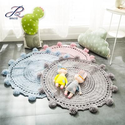 China Modern Crochet Blanket Around The Rug Hand Knitted Baby Play Mat Carpet for sale