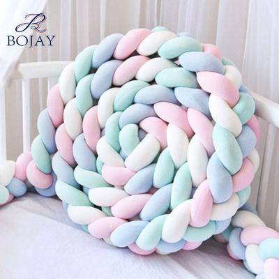 China Modern Braided Hutch Cushion Knot Cushion Pillow Bolster Hutch Bedding Baby Shower Gift Nursery Bumper Decor for sale