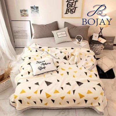 China BOJAY 100% Polyester Double Flannel Super Thick Anti-pilling Anti-pilling Super Thick Rashel Blankets for sale