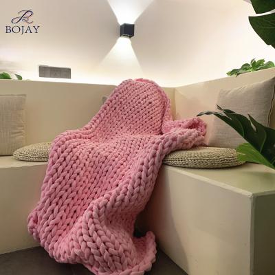 China Anti-pilling Chunky Blanket Knitted Weighted Blanket 100% handcrafted Chunky Knitted Blanket for your bed, sofa, bedroom, living room or home for sale