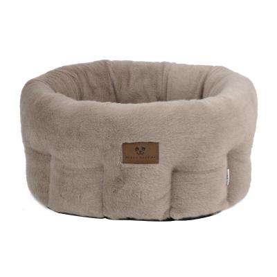 China Breathable Energetic Friends Plush Faux Fur Donut Luxury Warm Dog Bed With Soft Cushion Round Pet Bed For Small Dogs And Cats for sale